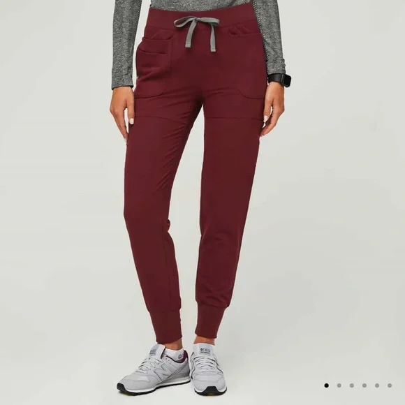 Figs Limited edition Nepal burgundy joggers - Picture 1 of 4